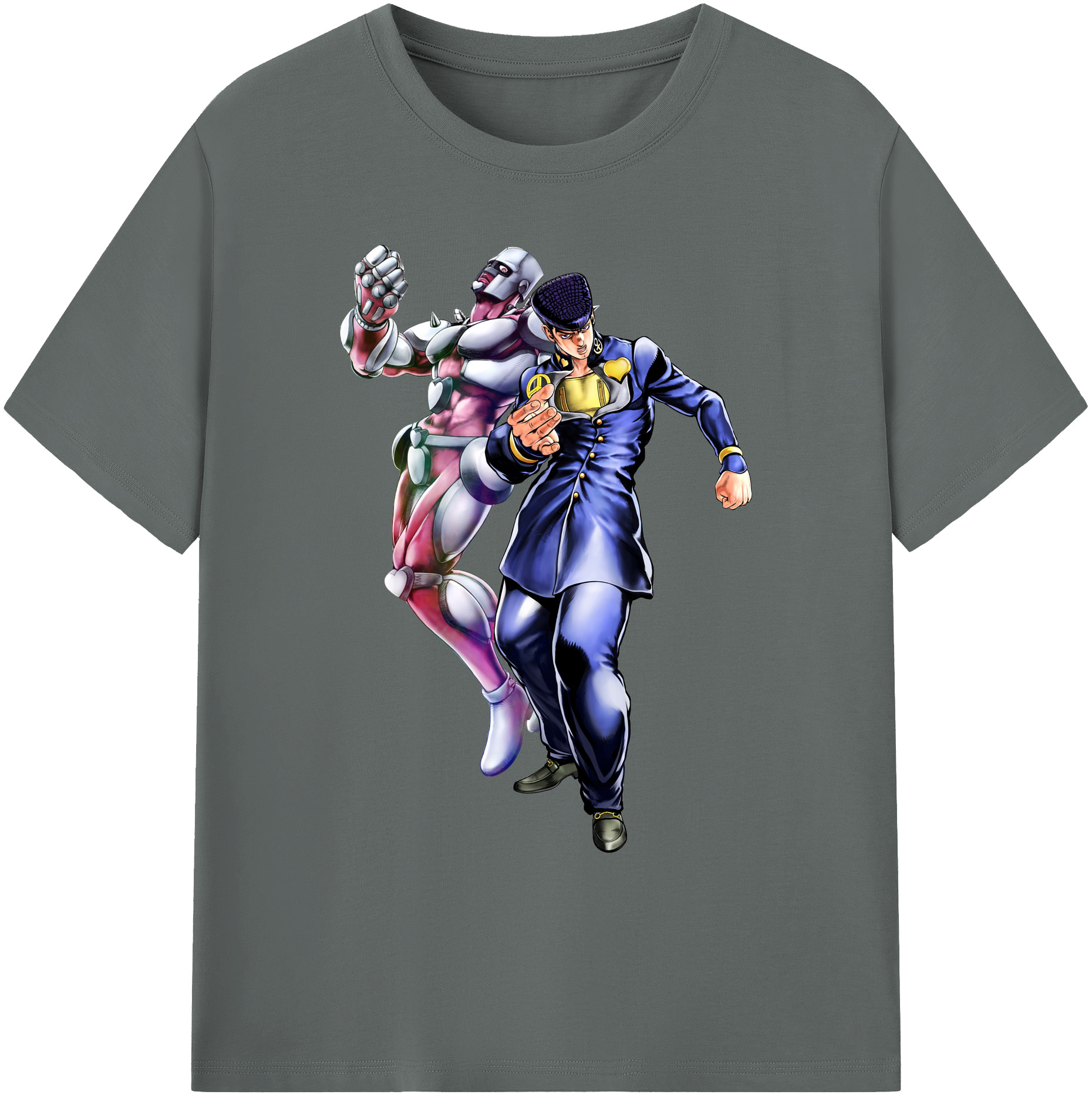 （画像用） ジョジョの奇妙な冒険 ひがしかた じょうすけ JoJo's Bizarre Adventure Higashikata Josuke 綿100％ メンズ半袖Tシャツ｜肌触りやわらか＆通気性
